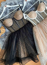 A-Line Sweetheart Sleeveless Short/Mini Tulle Homecoming Dresses