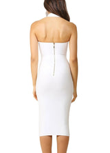 Halter Open Back Sheath/Column Simple Homecoming Dresses