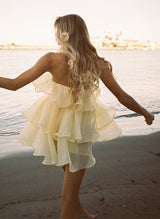 A-Line Strapless Sleeveless Short/Mini Tulle Homecoming Dresses