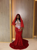 Charming Burgundy Sleeveless Sequin Prom Dresses Mermaid Sheath With Gem