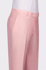 Fancy Pink Shawl Lapel Double-Breasted Wedding Suit