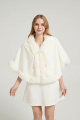 Elegant White Mink Cashmere Outerwear Winter Wedding Wraps