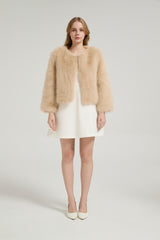 Timeless Faux Fur Long Sleeves Short Jacket Winter Wedding Shawl