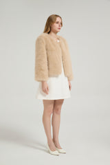 Timeless Faux Fur Long Sleeves Short Jacket Winter Wedding Shawl
