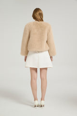 Timeless Faux Fur Long Sleeves Short Jacket Winter Wedding Shawl