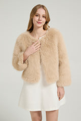 Timeless Faux Fur Long Sleeves Short Jacket Winter Wedding Shawl