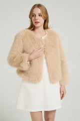 Timeless Faux Fur Long Sleeves Short Jacket Winter Wedding Shawl