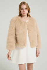 Timeless Faux Fur Long Sleeves Short Jacket Winter Wedding Shawl