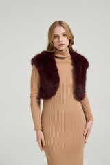 Chic Faux Fur Sleeveless Short Jacket Wedding Shawl