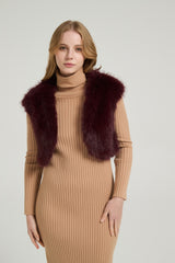 Chic Faux Fur Sleeveless Short Jacket Wedding Shawl