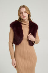 Chic Faux Fur Sleeveless Short Jacket Wedding Shawl