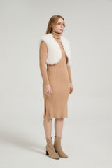 Chic Faux Fur Sleeveless Short Jacket Wedding Shawl