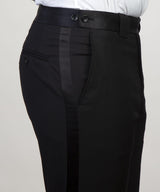 Royal Blue Velvet Knitted Button Prom Suit with Black Chains