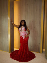 Charming Burgundy Sleeveless Sequin Prom Dresses Mermaid Sheath With Gem-Ballbella