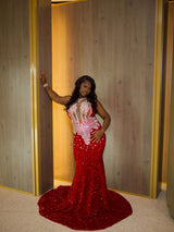 Charming Burgundy Sleeveless Sequin Prom Dresses Mermaid Sheath With Gem-Ballbella