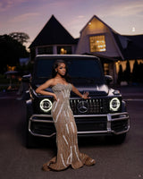 Classic Sweetheart Strapless Sleeveless Prom Dresses Sheath Floor Length With Beads-Ballbella