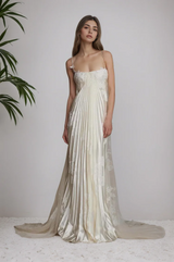 Summer Boho Pleats Straps Sleeveless Floor Length Evening Bridesmaid Dresses-Ballbella