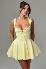 Popular A-Line Straps Sweetheart Homecoming Dress Mini Sleeveless With Pleats Bowknot