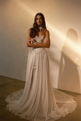 Pretty Sweetheart Strapless Sleeveless A-Line Prom Dress Long Pleats With Lace-Up Back