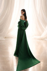 Elegant Emerald Green Halter Sleeveless Mermaid Prom Dresses Side Split With Pleats