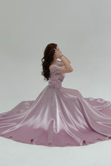 Graceful Chocolate Off The Shoulder Satin Prom Dresses A-Line Gem With Lace-Up Back