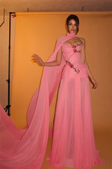 Sparkling Pink Sweetheart Strapless Sleeveless Prom Dresses Gem With Pleats