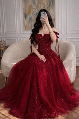 Charming Burgundy Sleeveless Tulle A-Line Prom Dresses Floor Length With Pleats