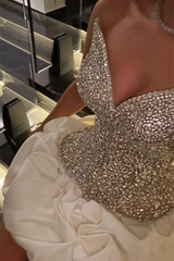 Dazzling White V-Neck Strapless Sleeveless Homecoming Dresses Mini With Gem