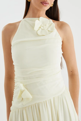 Graceful Sleeveless Chiffon Prom Dresses A-Line With Pleats Flower
