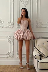 Dazzling Dusty Rose Sweetheart Strapless Sleeveless Satin Homecoming Dresses Mini With Pleats