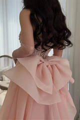 Dazzling Dusty Rose Strapless Sleeveless Mermaid Prom Dresses Gem Sheath With Lace-Up Back