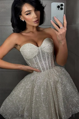 Dazzling Sweetheart Strapless Sleeveless Homecoming Dresses Mini With Pleats