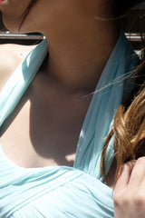 A-line Halt Sweetheart Knee Length Backless Chiffon Prom Dress-Ballbella