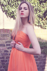 A-line One-shoulder Sweetheart Knee Length Chiffon Homecoming Dress-Ballbella