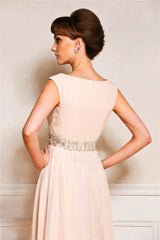 A-line short sleeves applique floor length mother's dress-Ballbella