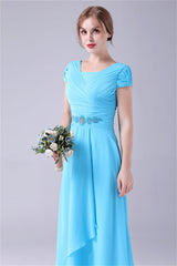 A-Line Short sleeves Square Sequined Knee-length Applique mother's dress-Ballbella
