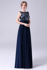 A-Line sleeveless Ankle-length Sequined beading Flower mother's dress-Ballbella