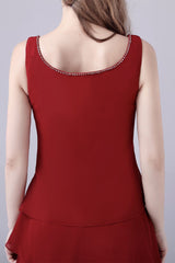 A-Line sleeveless jewel floor length backless mother's dress-Ballbella