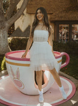 A-Line Sleeveless Short/Mini Tulle Homecoming Dresses-Ballbella
