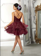 A-Line Sleeveless Short/Mini Tulle Homecoming Dresses-Ballbella