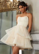 A-Line Sleeveless Short/Mini Tulle Homecoming Dresses-Ballbella