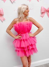 A-Line Square Neckline Sleeveless Short/Mini Tulle Homecoming Dresses-Ballbella