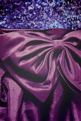 A-line Strapless Knee Length Tulle Splicing Pailette Homecoming Dress-Ballbella