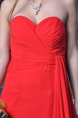 A-line Sweetheart Floor Length Chiffon Front Slit Prom Dress-Ballbella