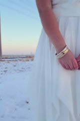 A-line Sweetheart Floor Length Chiffon Hem Special Wedding Dress-Ballbella