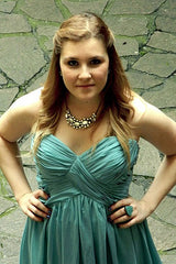 A-line Sweetheart Floor Length Chiffon Sleeveless Prom Dress-Ballbella