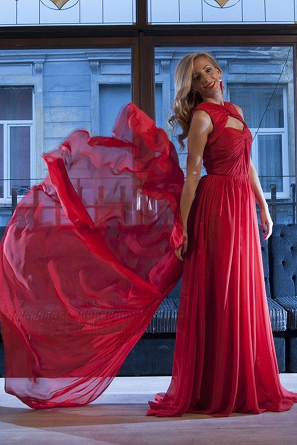 A-line Sweetheart Floor Length Sleeveless Chiffon Evening Dress A-line Sweetheart Floor Length Sleeveless Chiffon Evening Dress