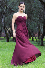 A-line Sweetheart Floor Length Tulle Chiffon Prom Dress-Ballbella