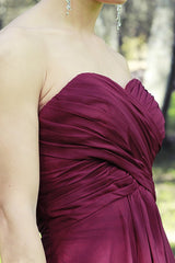 A-line Sweetheart Floor Length Tulle Chiffon Prom Dress-Ballbella