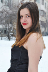 A-line Sweetheart High-low Length Chapel Chiffon Prom Dress-Ballbella